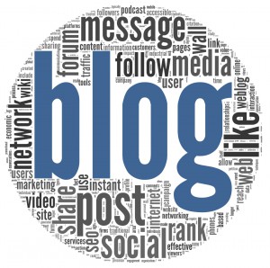 Blog concept in word tag cloud